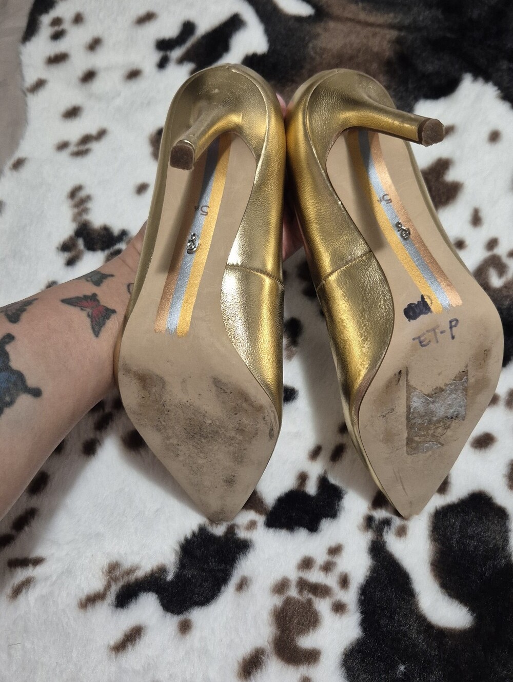 Sam Edelman Metallic Gold Pointed Toe Pumps ..Size:5.5 - Picture 11 of 14